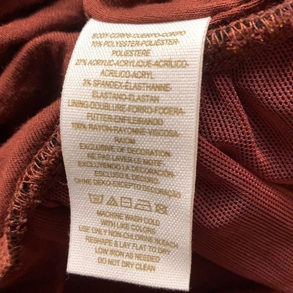 Free people ruffle hem short sleeve dress medium women’s brick red mini - Picture 5 of 5